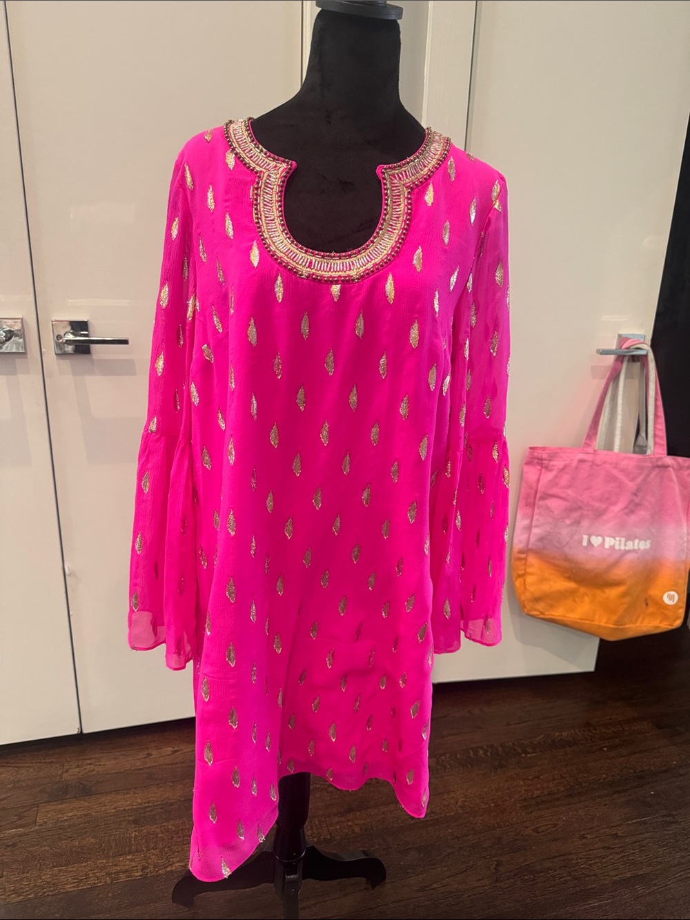 Lilly Pulitzer Hot Pink Embellished Shift Dress